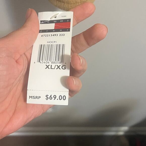 Vintage Y2K Deadstock NWT Tommy Hilfiger Bomber Jacket Fleece Tan Women's sz. XL - Picture 11 of 11